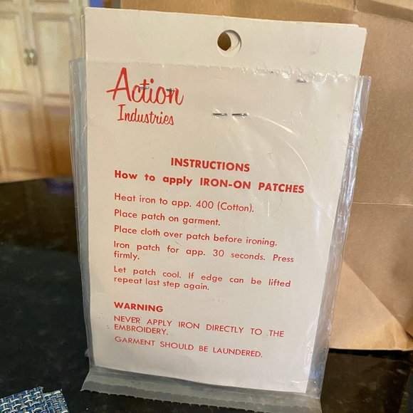 Four Vintage Denim Iron-On Patches - Picture 2 of 3